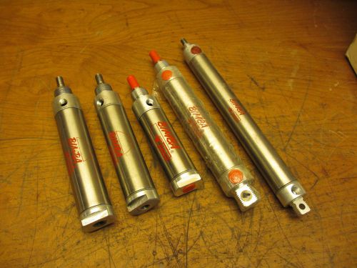 Bimba Lot of 5 NEW &amp; Used  Pneumatic Air Cylinders Actuators Stage Props