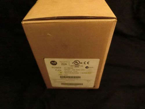 Allen bradley 22a-d4p0n104 a, power flex 4, 342-528v, 3ph, 2hp, vfd nib frn 6.01 for sale