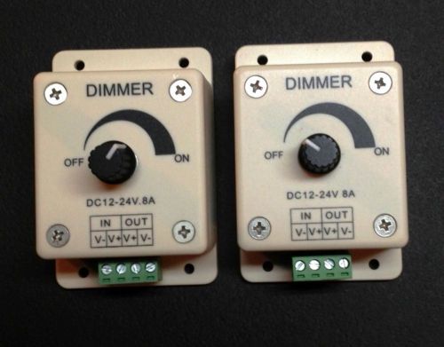 2 pcs LED dimmer Switch 12 or 24 volt DC 8 amp Max Low Volatge Lighting systems