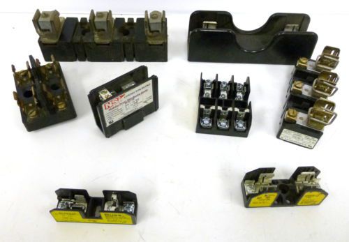 Lot of 8 assorted fuse block / distribution block buss, allen bradley, marathon for sale