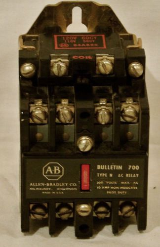 N.O.S. Allen Bradley 700-N400A1 Type N Control Relay 120V,60Hz,SERIES B