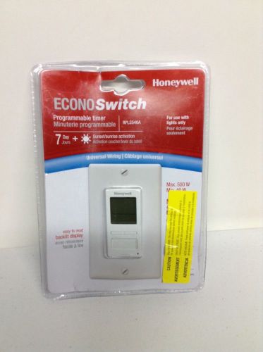 Honeywell rpls540a1002/u econoswitch programmable timer switch, white for sale