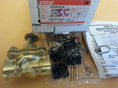 NEW &amp; OEM - Asco Joucomatic Brass Valve SCE210C34  Air Gas, Water, LT Oil  1/2RP