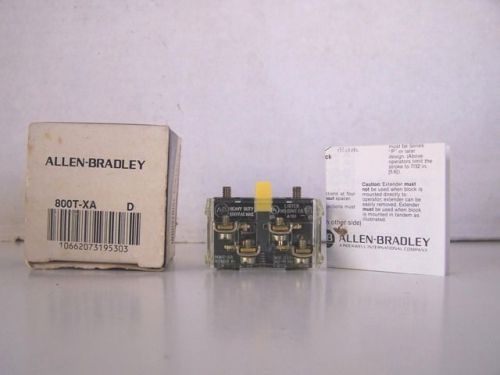 Allen Bradley lighting contact block 800t xa 1 no 1 nc