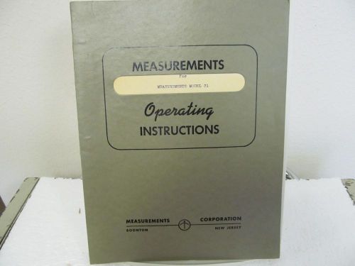 Measurements 31 Intermodulation Meter Operating Instructions w/schematic