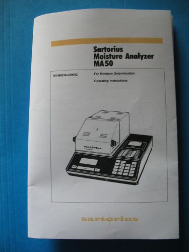 Sartorius operating instructions for ma50 moisture analyzer for sale