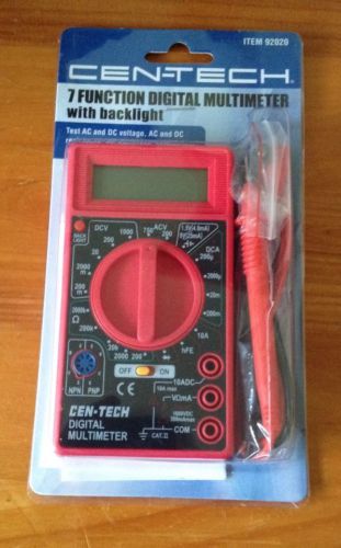 Cen-Tech 7 Function Digital Multimeter With Backlight-New In Package