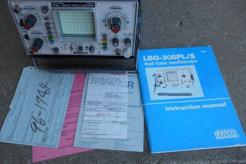 Leader Dual Trace OSCILLOSCOPE LBO-308/s in leather case w manual