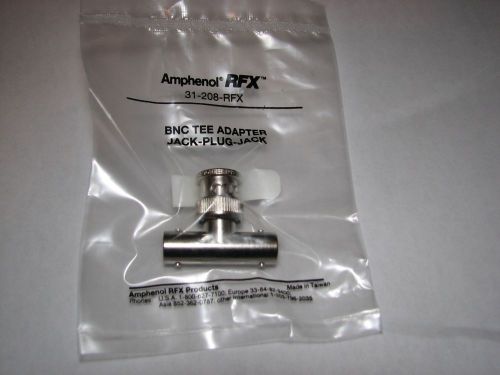 NEW Amphenol BNC T (F-M-F) Adapters,(#31-208-RFX) Lot of 3- Sealed in plastic