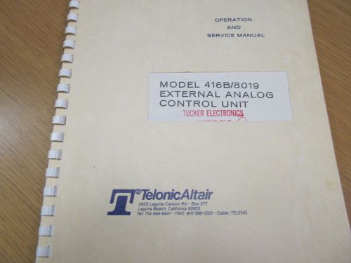 Telonic 416B/8019 External Analog Control Unit Operation / Service Manual 46253