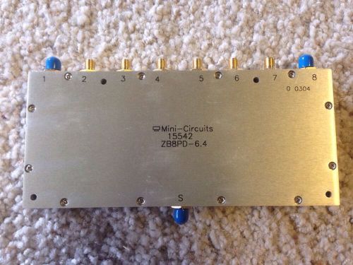 Mini-circuits 15542 zb8pd - 6.4, 5600 to 6800 mhz power splitter 8 way 50 ohm for sale