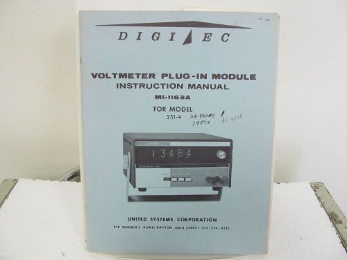 Digitec 251-4 Voltmeter Plug-In Module (MI1163A) Instruction Manual w/schematics
