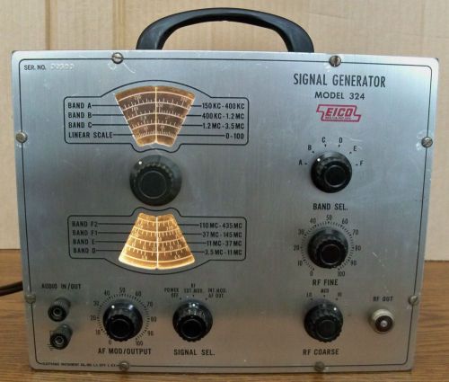 EICO Signal Generator Model 324 w/Test Lead Probe &amp; Manuals  Working