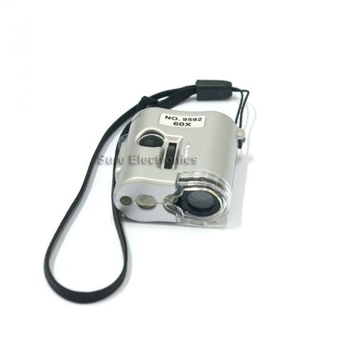 60x pocket mini microscope w uv light for sale