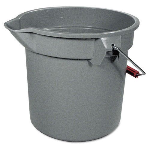 Rubbermaid commercial 14 quart round utility bucket, 12&#034; diameter x 11 1/4&#034;h, gr for sale