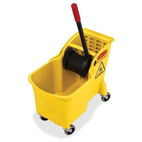 Rubbermaid® commercial tandem 31qt bucket/wringer combo, yellow for sale