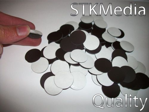 100 Self-Adhesive Dot Round Magnets Craft School .03&#034; X 1 1/4&#034; inch circle 30mil