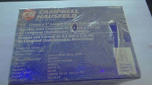 NEW BOX OF 5000 CAMPBELL HAUSFELD STAPLES - FN258k00 - 1/4&#034; CROWN X 1&#034; - COATED