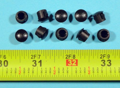 10 black nylon hole plugs 5/16&#034;  locking rigid plug push-in round 10 pcs. flush for sale