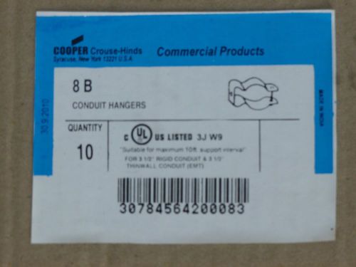 ,lot of 10 cooper crouse hinds conduit hangers with bolts 8-b rigid 3-1/2&#034; for sale
