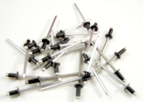 25 Pack 1/8&#034; X 1/8&#034; Aluminum Rivets With Black Finish
