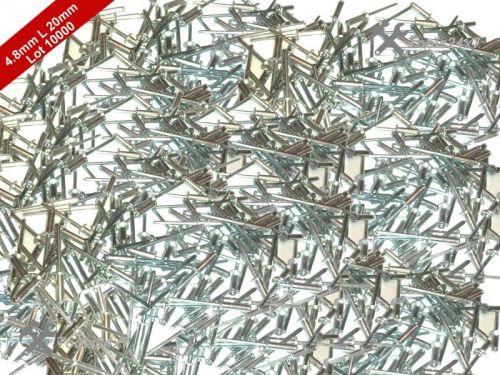4.8mm x 20mm standard open dome aluminum blind pop rivets -wholesale pack 10000 for sale
