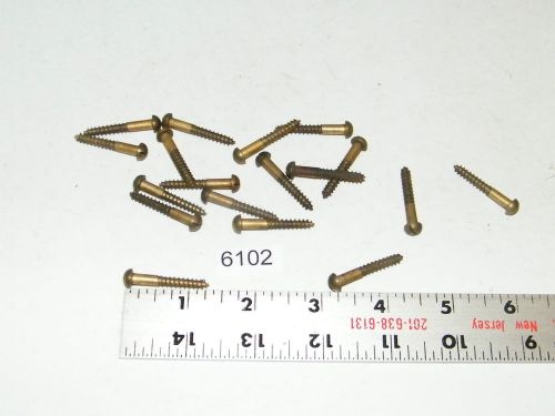 #8 x 1 3/16 slotted round head solid brass wood screws vintage qty 18 for sale