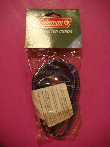 2 COLEMAN 20&#034; Stretch Bungee Cords ~*~ Multi-strand Rubber Cord w/ Coasted Hooks