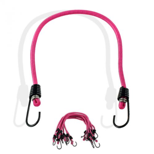 10-Piece Hot Pink Virgin Rubber 12&#034; Mini Bungee Cords