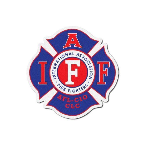 4&#034; IAFF Reflective Firefighter Sticker Fire Decals - Red, White &amp; Blue