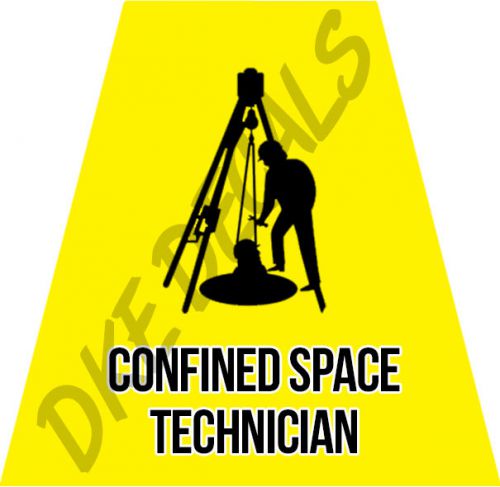 CONFINED SPACE TECHNICIAN HELMET TETS TETRAHEDRONS STICKER YELLOW REFLECTIVE