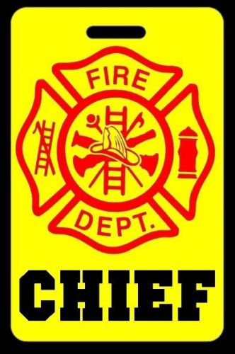 Hi-viz yellow chief firefighter luggage/gear bag tag - free personalization-new for sale