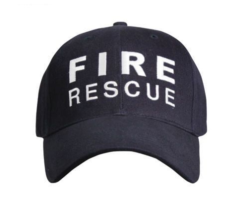 New Navy Blue Fire Rescue Cotton Twill Cap w/ Embroidered Fire/Rescue Logo
