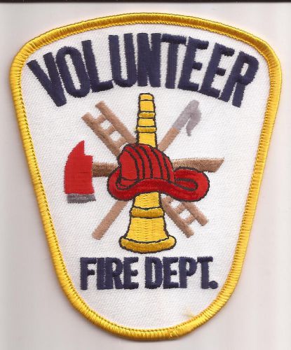 Volunteer Fire Department Shoulder Patch Yellow Red White  3 x 4