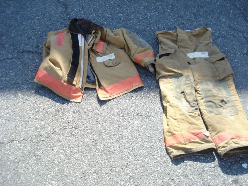 Globe firefighter turnout gear set bunker pants 34x30 jacket 48x29 for sale
