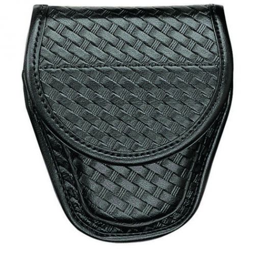 Bianchi 23103 Hi Gloss Black Covered Standard Handcuff Case w/ Brass Snaps