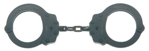 NEW PEERLESS 701 BP BLACK CHAIN POLICE SWAT TACTICAL HANDCUFFS WITH 2 CUFF KEYS