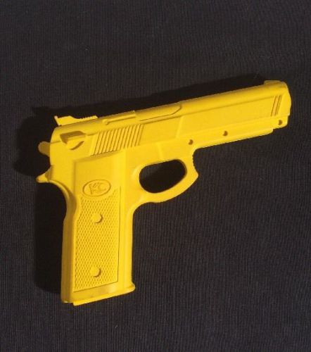 Police Yellow Rubber Training Gun Pistol Karate Self Defense Free Shipping