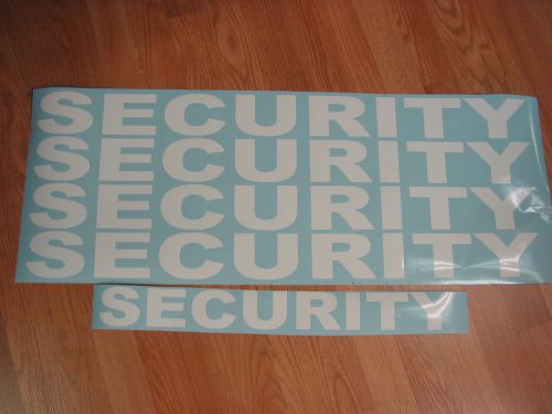 WHITE SECURITY Decal Set KIT 5 Huge Stickers Lot 4 Car Truck SUV Van Golf Cart