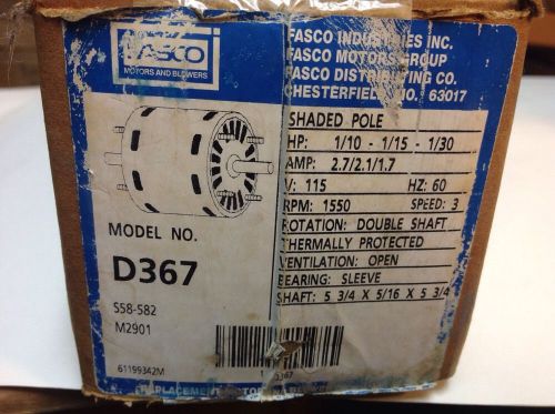 Fasco D367 Double Shaft Thermally Protected Motor