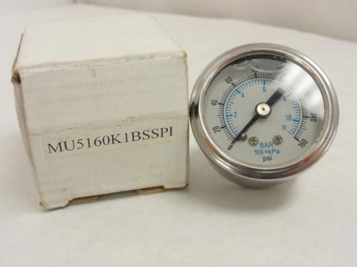 144617 new in box, triangle mu5160k1bsspi liquid pressure gauge, 0-160psi, 1/8&#034; for sale