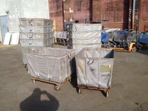 Dandux laundry carts 14 bushel lot 6 used hotel warehouse backroom clothing cart for sale