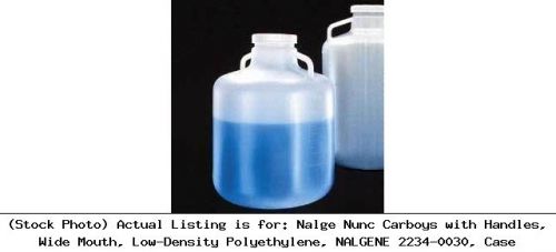 Nalge Nunc Carboys with Handles, Wide Mouth, Low-Density Polyethylene: 2234-0030
