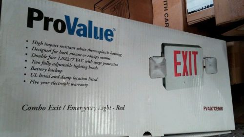 Provalue combo exit /emergency light red # pv407cemr for sale