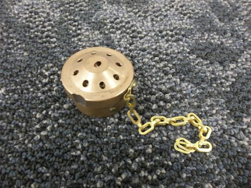 Vintage akron brass fire hose tip nozzle military ship bronze 1 1/2&#034; opening new for sale