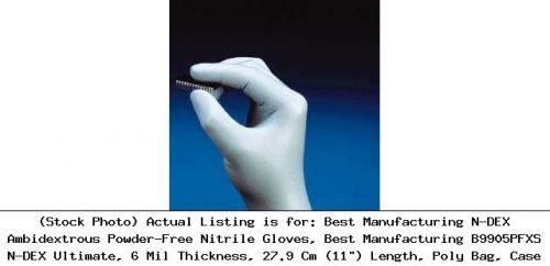 Best Manufacturing N-DEX Ambidextrous Powder-Free Nitrile Gloves, : B9905PFXS