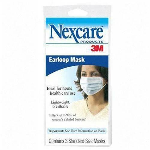 Earloop Masks, Filters 96 Percent Bacteria, 3/PK