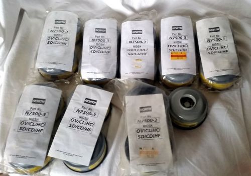 Lot of 17 new north n7500-3 rispirator filters rev g niosh cl/hc/sd/cd/hf/ov nip for sale