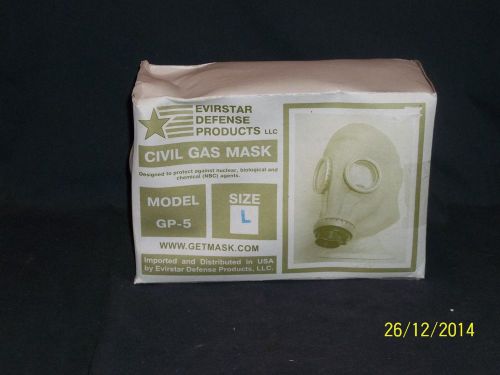 EVIRSTAR DEFENSE PRODUCTS CIVIL GAS MASK MODEL GP-5 SIZE-LARGE NEW IN BOX
