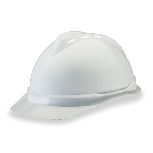 Hard hat, frtbrim, slotted, 4rtcht, white 10034018 for sale